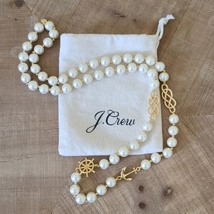 J Crew Nautical Charm Pearl Necklace